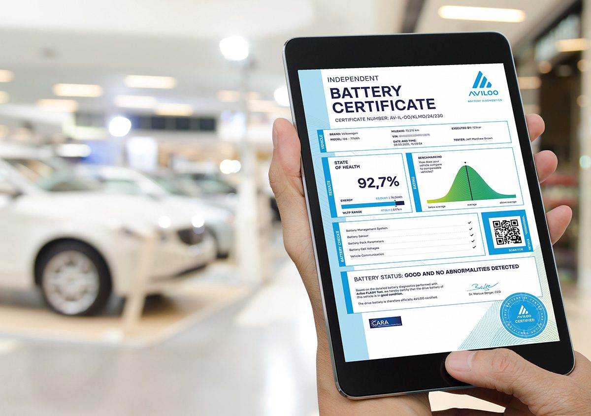 Official Aviloo Battery Certificate Example